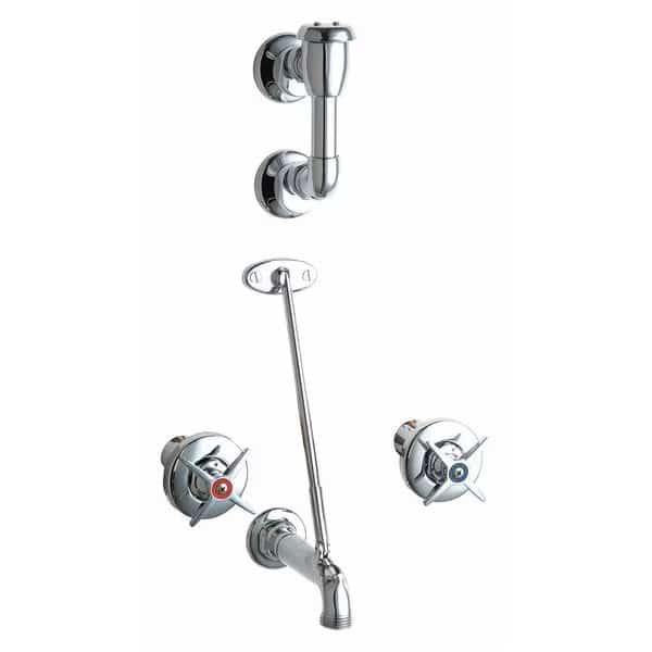 Dual-Handle Concealed Hot And Cold Water Sink, 8" Mount, Chrome plated