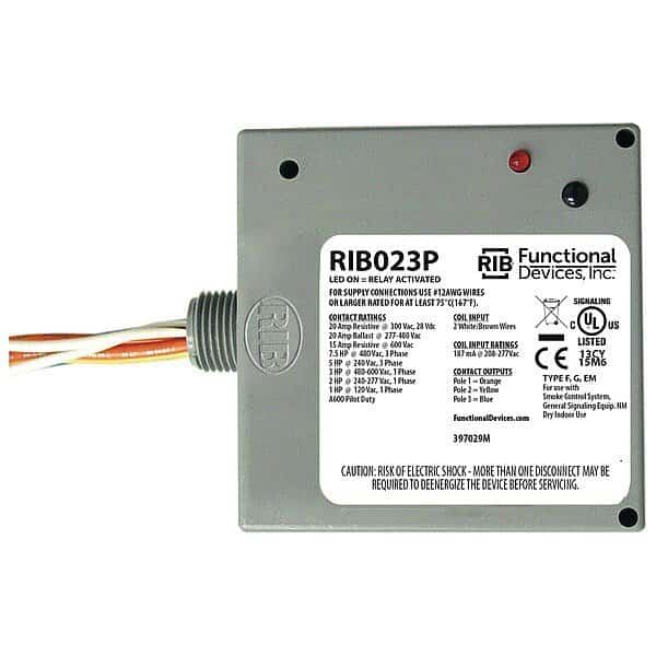 Enclosed Pre-Wired Relay, 20A at 300VAC, 3PST