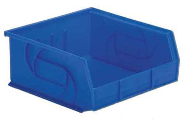 Hang & Stack Storage Bin, Plastic, Blue, 5 in H, 11 in W, 10 7/8 in L
