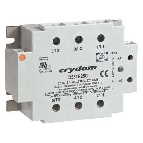 Solid State Relay, 90 to 140VAC, 50A, CRYDOM, Mfr# B53TP50CH