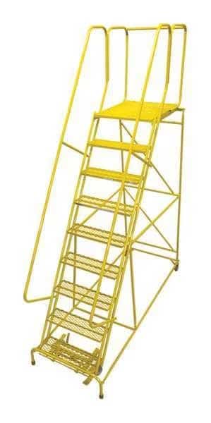 Rolling Ladder,Steel,120In. H.,Yellow, Mfr#: 1009R2632A1E30B4C2P6, COTTERMAN