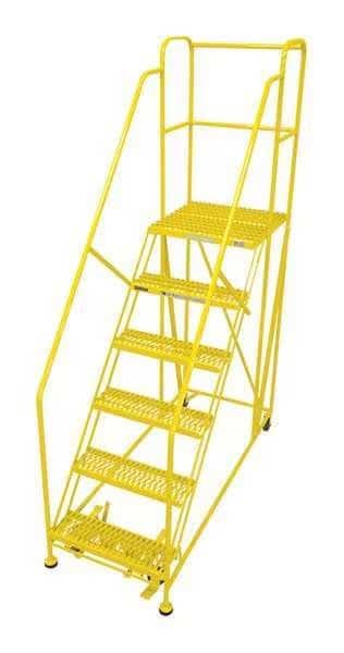 Work Platform, 6 Step, Steel, 96In. H., COTTERMAN, Mfr# 6WP3660RA3B4B8AC2P6