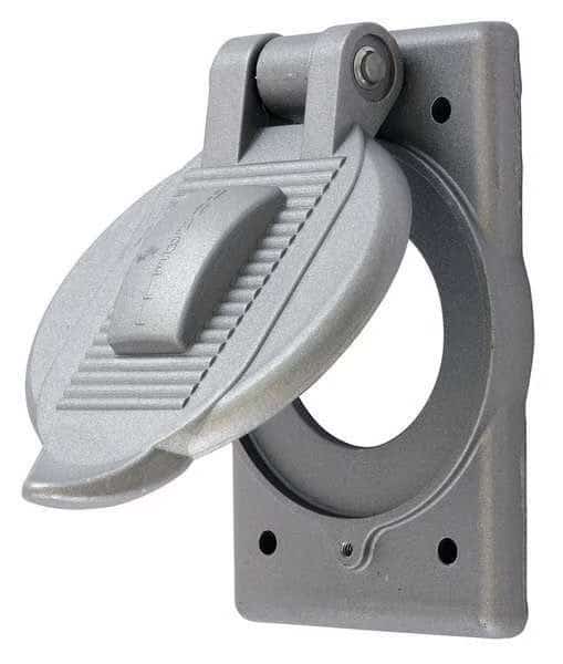 1 -Gang Vertical Weatherproof Cover, 2 27/32 in W, 4 9/16 in H, Cast Aluminum, HUBBELL WIRING DEVICE-KELLEMS, Mfr# HBL3393