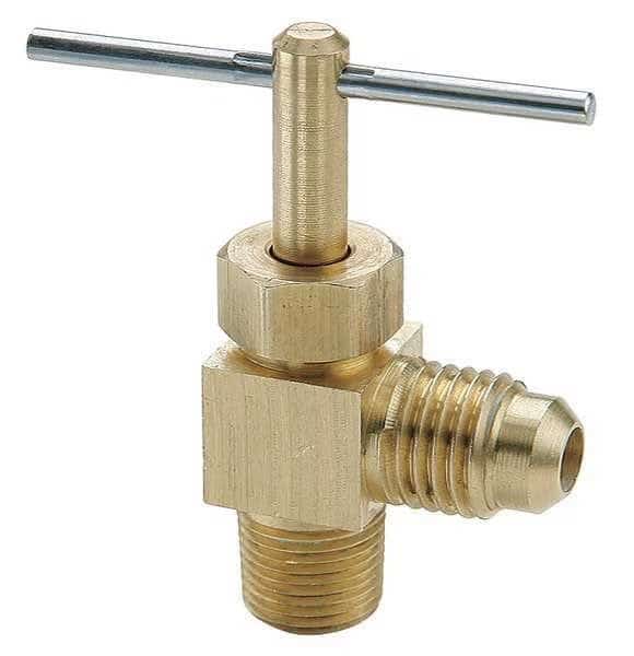 Needle Valve, Angld, 1/4In, Flare-Male Pipe