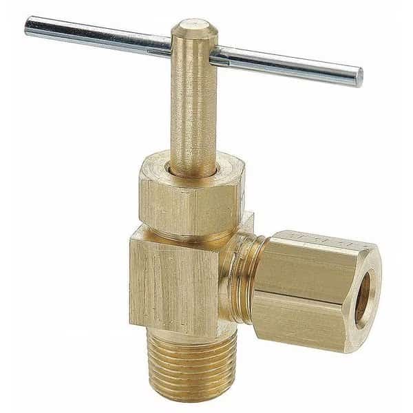 Needle Valve, Angled, 1/4 In., Compression