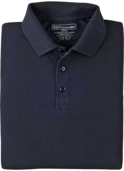 Tactical Polo Shirt, 100% Cotton, Button Front, Navy, Xl