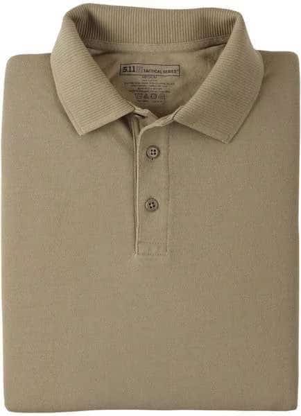 Tactical Polo Shirt, 100% Cotton, Button Front, Tan, 5XL