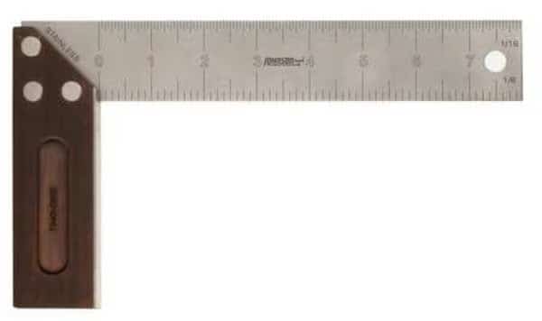 Try Square, Bamboo/SS, 1/8, 1/16 in Grad