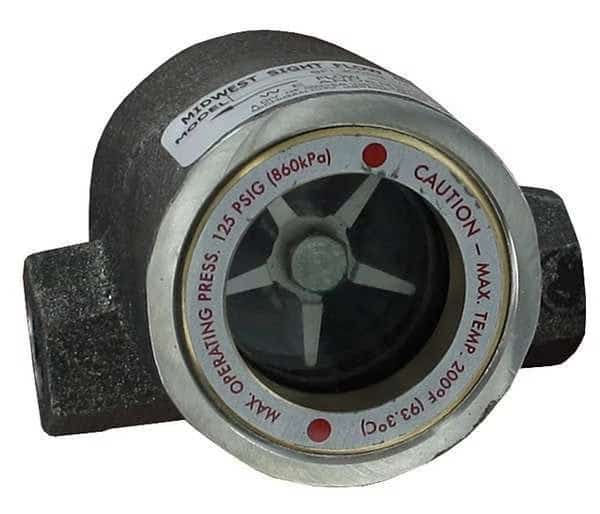 Sight flow indicator, 2" body, 5.500" L x 3.688" D x 4.063" H (140 x 93 x 103 mm), 7.0 lb (3.2 kg).