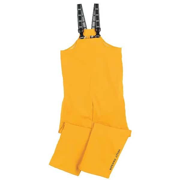 Rain Bib Overall, Polyester, 35 in Inseam, 51 in to 53 in Waist, 35 mil Thickness, Yellow, 6XL