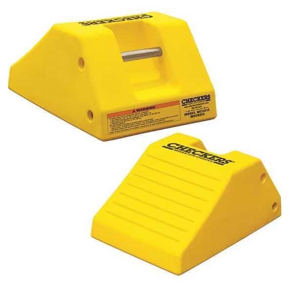 Wheel Chock, 10-19/32In H, Urethane, Yellow