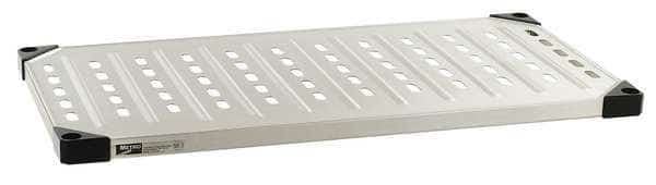 Steel Louvered Shelf, 24 in W x 18 in D x 1 1/2 in H, Silver, METRO, Mfr# 1824LG-4