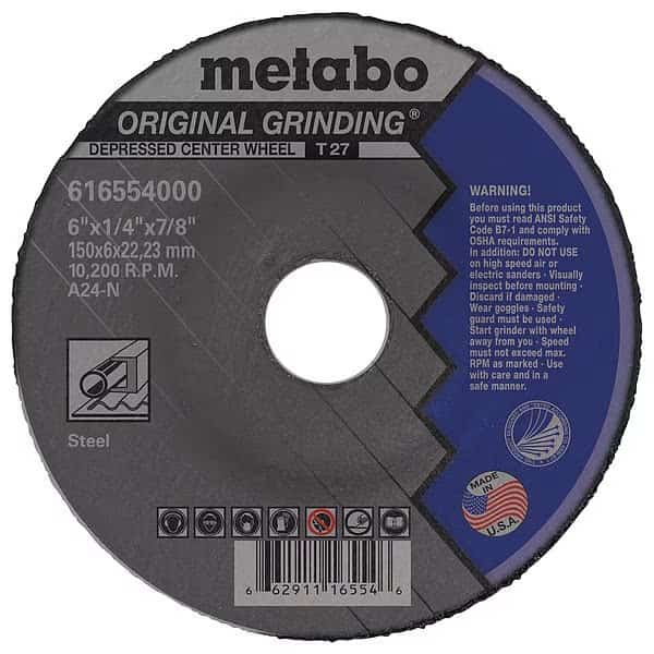 Grinding Wheel, T27, A24N, 6"X1/4"X7/8"