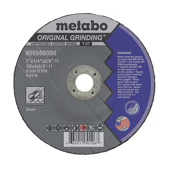 Grinding Wheel, T27, A24N, 7"X1/4"X5/8"-11