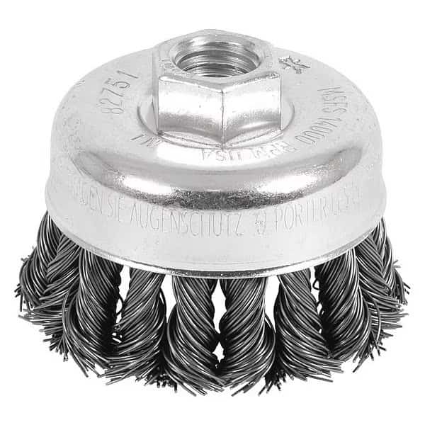 2-3/4"COMBITWIST Knot Cup Brush - .020 CS Wire, 5/8-11 Thread (ext.)