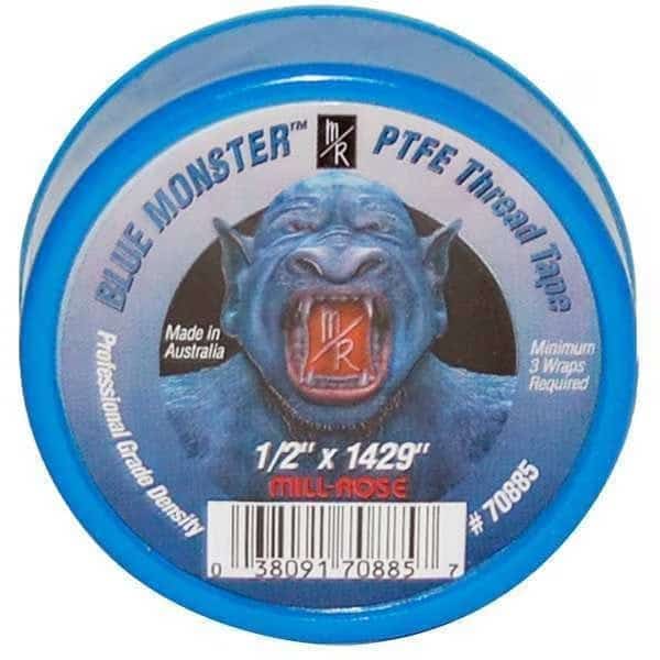 PTFE Thread Sealant Tape, 1/2 in W x 119 ft L, Blue, 0.0023 in Thick
