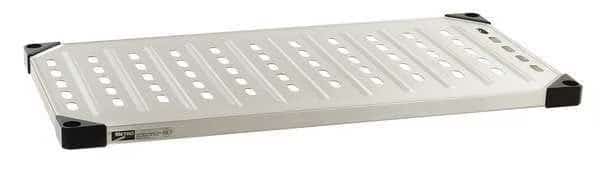 Steel Louvered Shelf, 24 in W x 18 in D x 1 1/2 in H, Silver