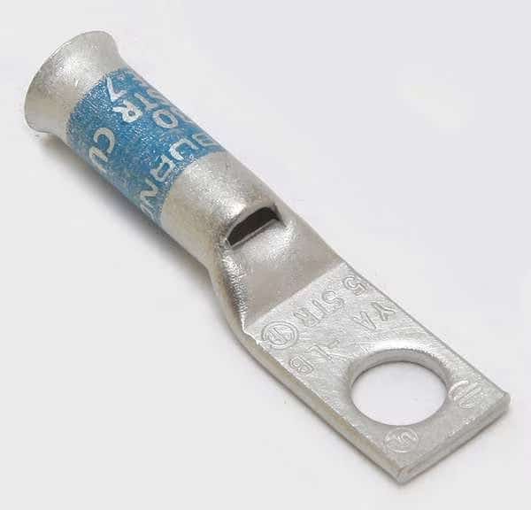 One Hole Lug Compression Connector,6 AWG, Mfr#: YA5CLB, BURNDY