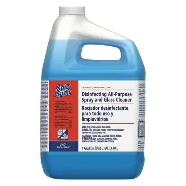 Liquid Glass Cleaner, 1 gal., Clear Blue, Unscented, Jug, 2 PK