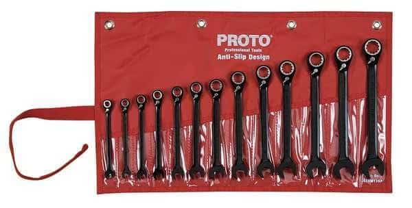 Ratcheting Wrench Set, Combination, Stubby