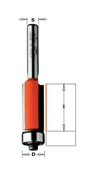 Flush Trim Router Bit, HWM, 1/4 in
