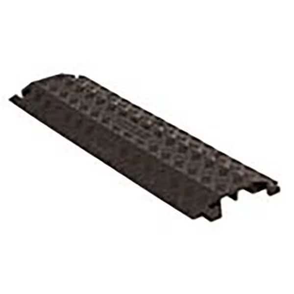Cable Protector, 1-1/2 in H, 38-1/2 in L, 10-3/4 in W, 2 Channel, Polyurethane, Black