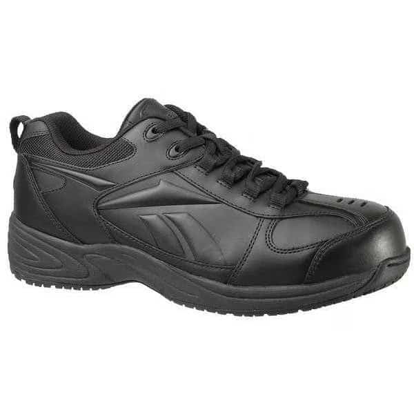 Men's Athletic Shoe, Composite Toe, Leather Upper, Rubber Outsole, Lace Up, Black, 12 M