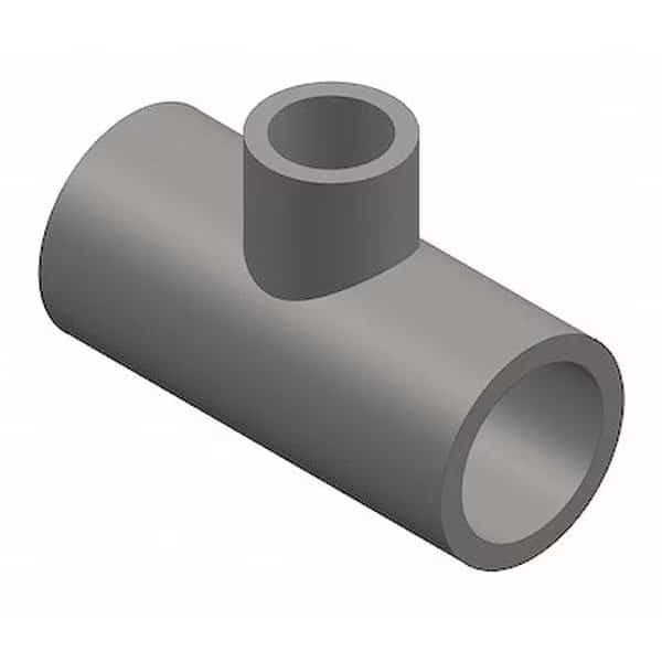 Tee, 1 1/2 x 1/2 x 1 1/2 in, Schedule 80, Mfr#: 801-209, GF PIPING SYSTEMS