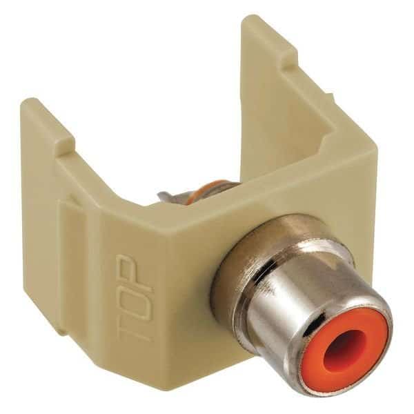 Inline Coupler, RCA, Duplex, Ivory