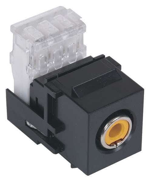 Snap Fit Connector,Yellow/Black,RCA, Mfr#: SFRC110Y, HUBBELL PREMISE WIRING