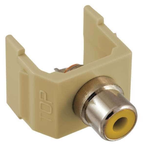 Connector, RCA, Duplex, Ivory, HUBBELL PREMISE WIRING, Mfr# SFRCYEI