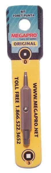 Insert Bit,SAE,1/4",#0/#3,2-1/4",S2Steel, Mfr#: SD0-3-C-B, MEGAPRO