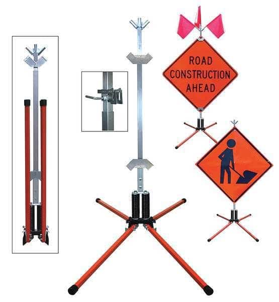 Sign Stand, Rigid and Roll-Up, Steel, 36 In, STF18-RG/RU