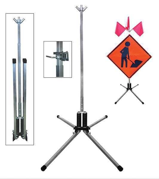 Sign Stand, Roll-Up, Aluminum, 36 In.
