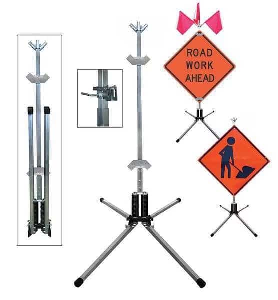 Sign Stand, Rigid and Roll-Up, Steel, 36 In, TF18-RG/RU