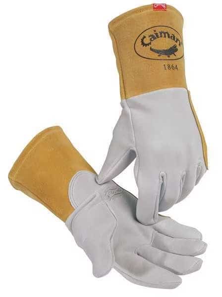 1864 Welding Gloves, Gauntlet Cuff, Straight Thumb, Premium Deerskin, M, 1 PR