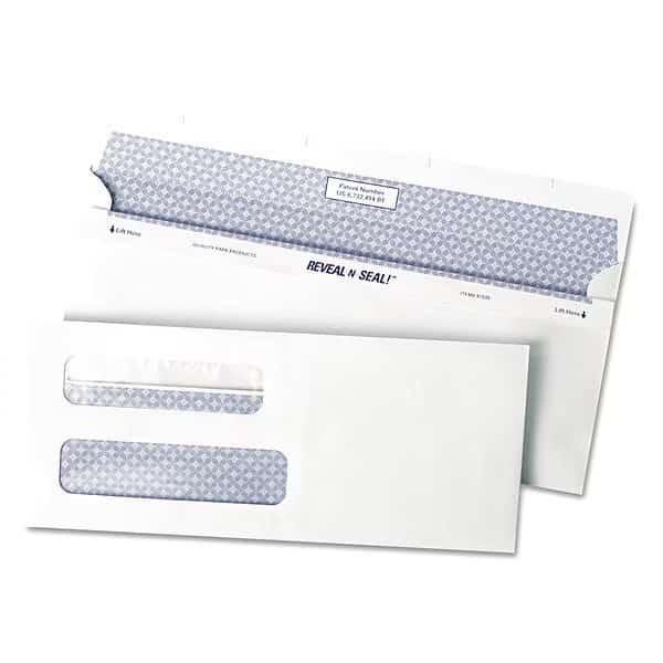 Dbl Window Envelope, White, Paper, PK500