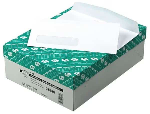 Window Envelope, White, Paper, PK500