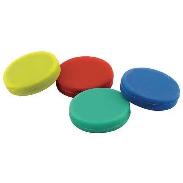 Disc Magnets, Red, Blue, Green, Yellow, PK4