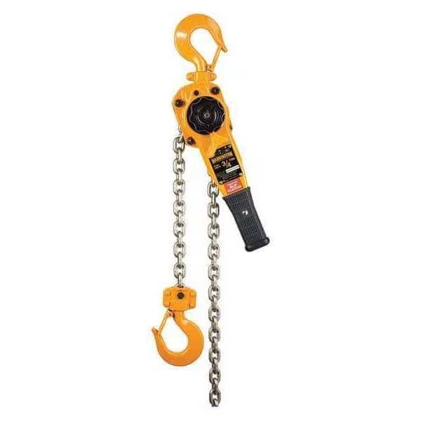 Lever Chain Hoist, 1,500 lb Load Capacity, 10 ft Hoist Lift, 15/16 in Hook Opening