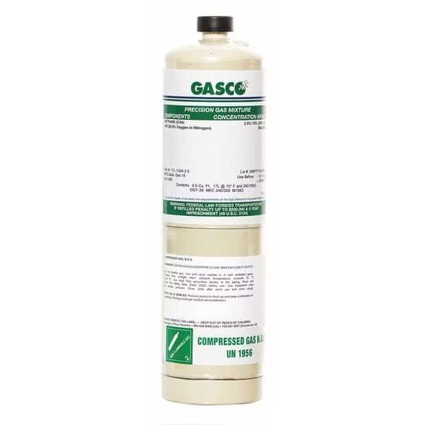 Calibration Gas, Air, Methyl Chloride, 17 L, CGA 600 Connection, +/-5% Accuracy
