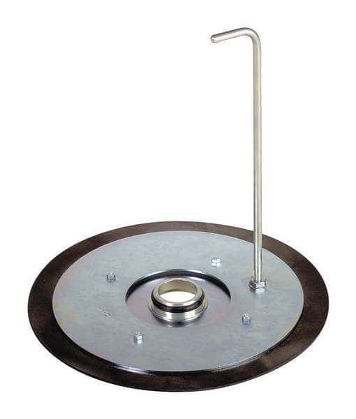 Follower Plate, For Container Size 5 gal, Metal, Dia 2 in, Includes Pull Rod, COX, Mfr# 7F1016