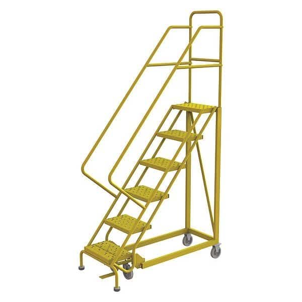 Rolling Ladder, Steel, Safety Angle, 6-Step