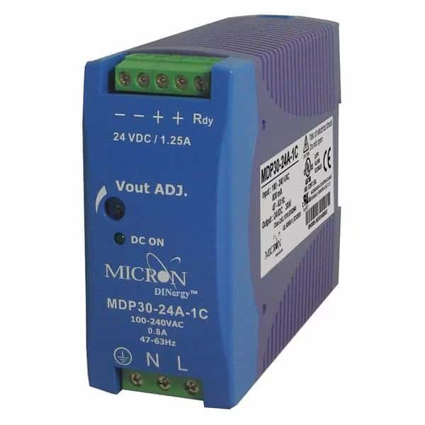 DC Power Supply 24 to 28VDC 40.5MM Width, Mfr#: MDP30-24A-1C, MICRON