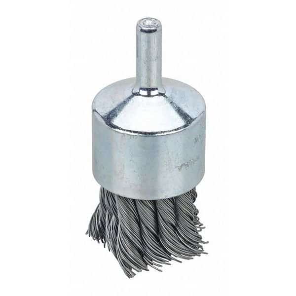 Wire End Brush 1-1/8"diax.014x7/8", Steel