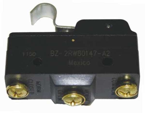 Industrial Snap Action Switch, Hinge, Lever Actuator, SPDT, 15A @ 120V AC Contact Rating, HONEYWELL, Mfr# BZ-2RW80147-A2