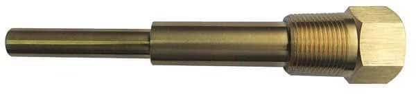 Bimetal Thermowell, Brass, 1/2 NPSM