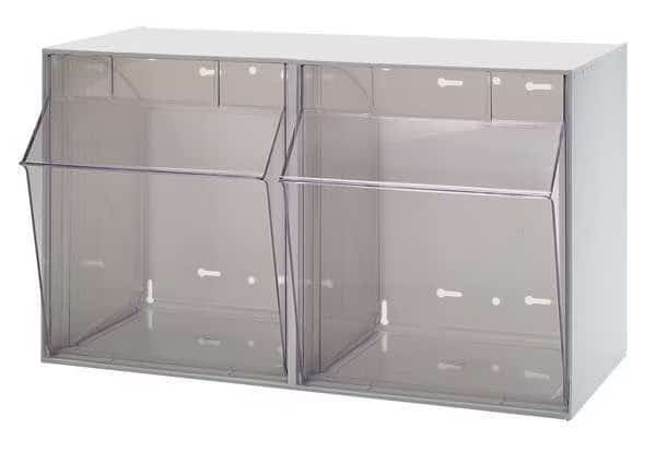 Bin Unit, 2 Tip Out Bins, White