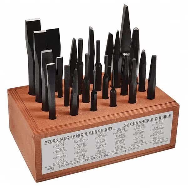 Punch and Chisel Set,24 Pieces, Mfr#: 61080, MAYHEW PRO