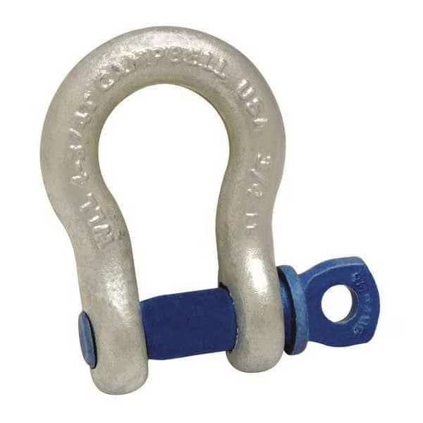 1-1/4" Anchor Shackle, Screw Pin, Forged Carbon Steel, Galvanized